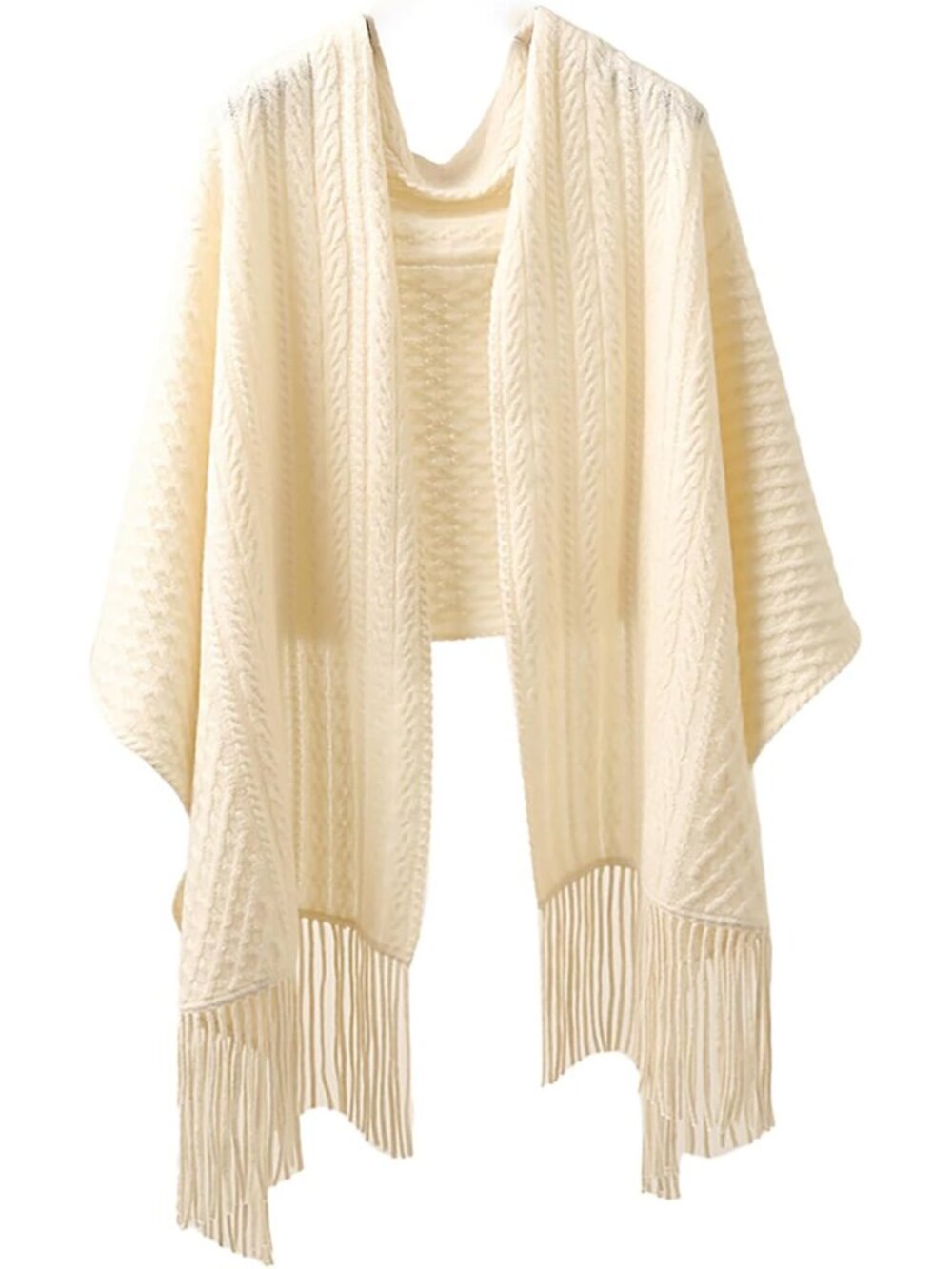 100% Pure Cashmere Luxury Cable Knitted Scarf Shawl Wrap for Women Winter Thick